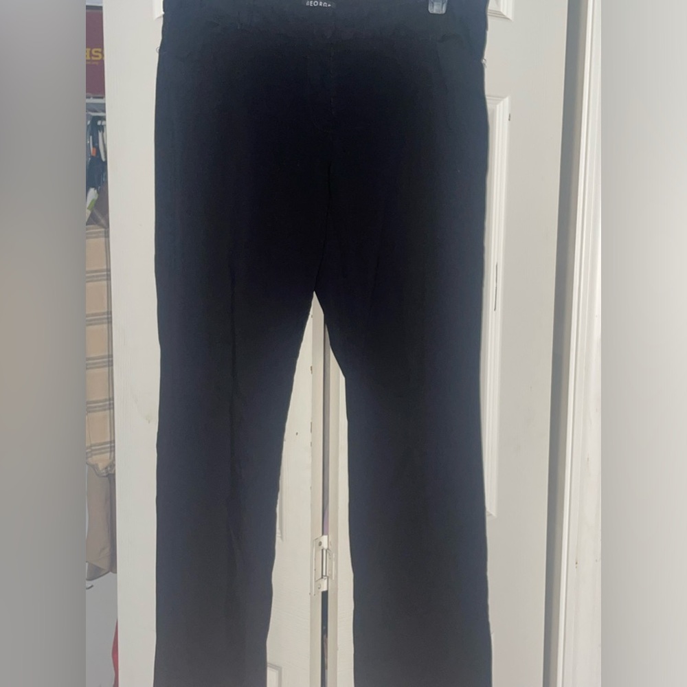 George Petite Black Dress Pants WITH USABLE POCKETS!!